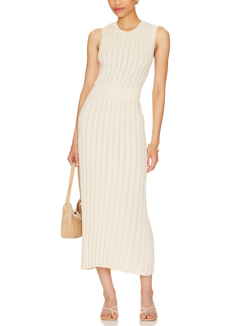 Varley Ribbed Birch Florian Dress Size S